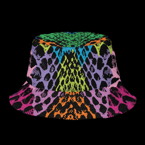 Double-Faced Snakeskin Reversible Bucket Hat