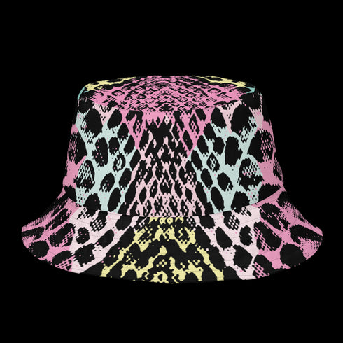 Double-Faced Snakeskin Reversible Bucket Hat