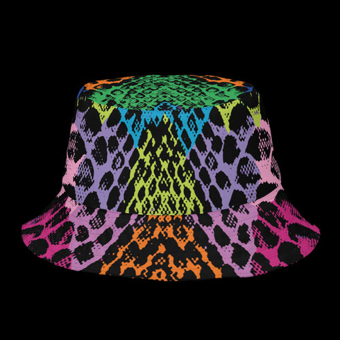Double-Faced Snakeskin Reversible Bucket Hat