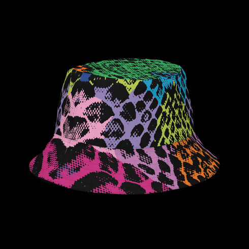 Double-Faced Snakeskin Reversible Bucket Hat