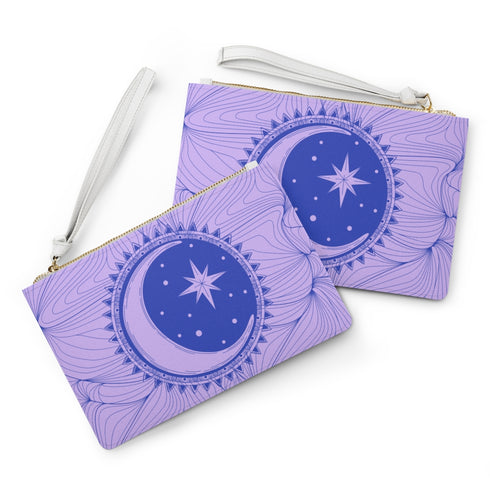 Purple Zodiac Moon Clutch Purse