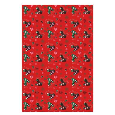 Red Roller Skate Christmas Wrapping Paper