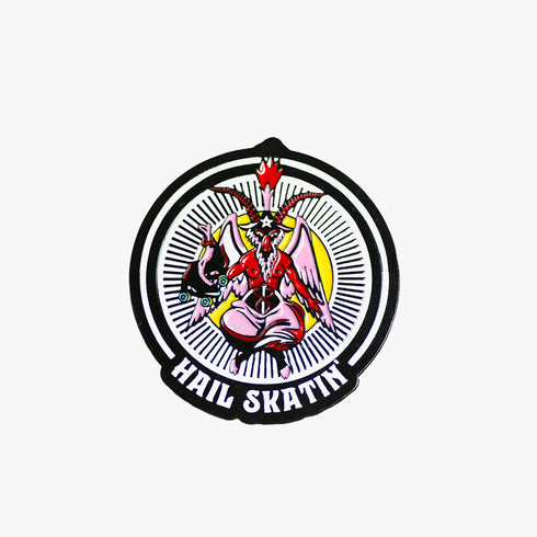 Baphomet Hail Skatin' Roller Skate Pin