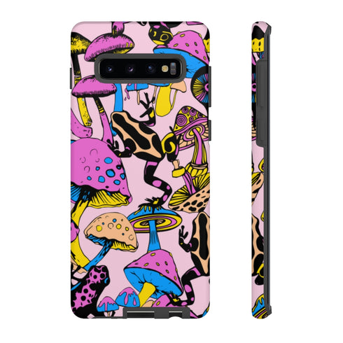 Magic Mushrooms and Frogs Phone Case in Pastel