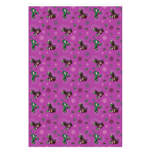 Purple Roller skate Christmas Wrapping Paper