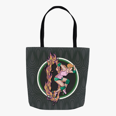 Green Roller Derby Skater Tote Bag