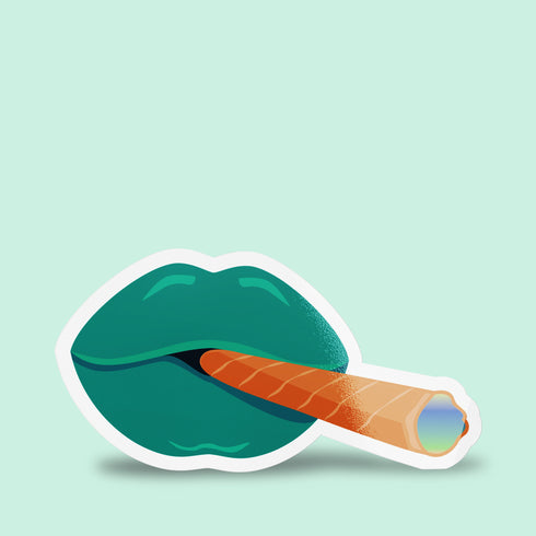 Smoking Blunt Premium Vinyl Sticker, Stoner Stickers, Glossy Laptop Decal