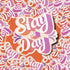 Orange "Slay All Day" Premium Vinyl Sticker, Typography Quote, Glossy Laptop Decal