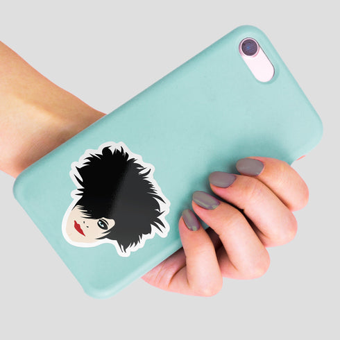 1980s Goth Premium Vinyl Sticker, Robert Smith, Glossy Laptop Decal