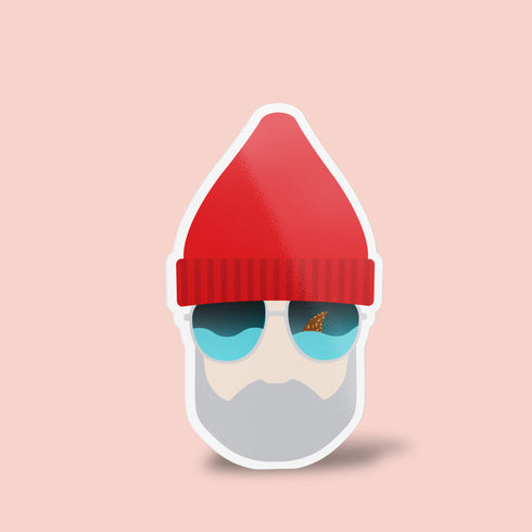 Steve Zissou Premium Vinyl Sticker, The Life Aquatic Wes Anderson-Inspired Laptop Decal