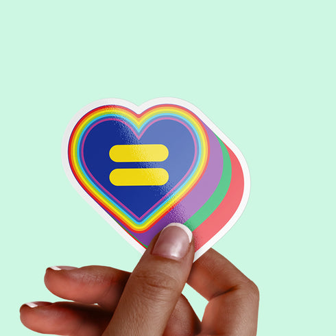 Equality Heart LBGT Premium Vinyl Sticker, Gay Pride, Die-Cut Laptop Decal