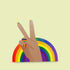 Peace Sign Rainbow LBGT Premium Vinyl Sticker, Gay Pride, Die-Cut Laptop Decal