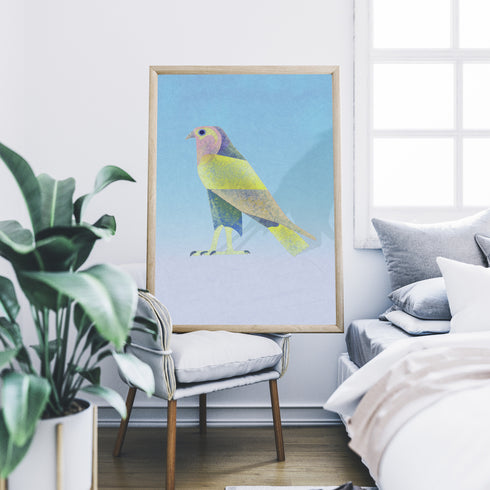 Giclee Bird Art Print - Blue