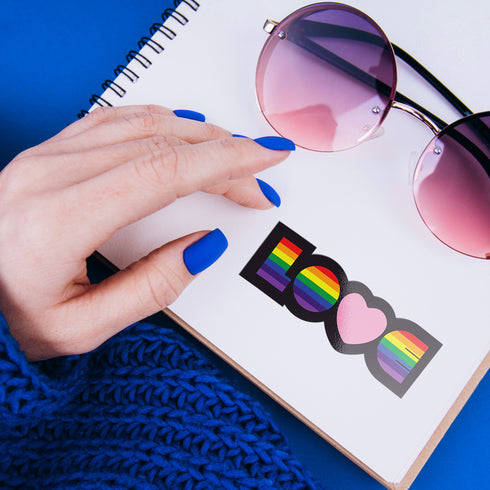 Rainbow LOVE LBGT Premium Vinyl Sticker, Gay Pride, Die-Cut Laptop Decal