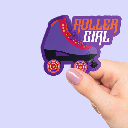 Roller Girl Premium Vinyl Sticker, Roller Skating Hydroflask Sticker, Laptop Decal