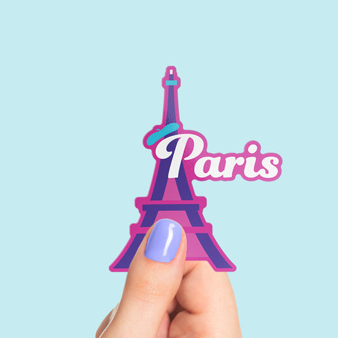 Paris Eiffel Tower Premium Vinyl Sticker, France Landmark Hydroflask Sticker, Die-Cut Laptop Decal