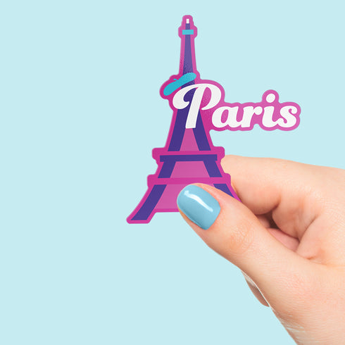 Paris Eiffel Tower Premium Vinyl Sticker, France Landmark Hydroflask Sticker, Die-Cut Laptop Decal