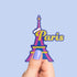 Paris Eiffel Tower Premium Vinyl Sticker, France Landmark Hydroflask Sticker, Die-Cut Laptop Decal