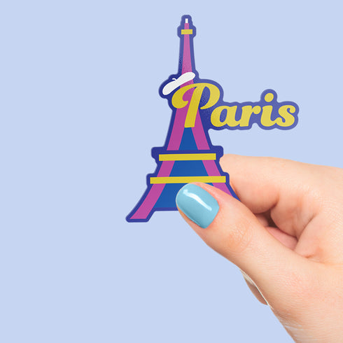Paris Eiffel Tower Premium Vinyl Sticker, France Landmark Hydroflask Sticker, Die-Cut Laptop Decal