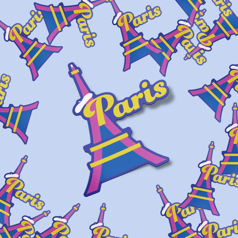 Paris Eiffel Tower Premium Vinyl Sticker, France Landmark Hydroflask Sticker, Die-Cut Laptop Decal