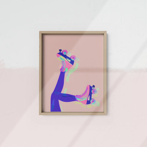 Skates Up Wall Art Print - Purple