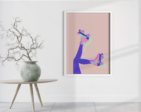 Skates Up Wall Art Print - Purple
