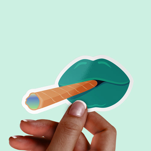 Smoking Blunt Premium Vinyl Sticker, Stoner Stickers, Glossy Laptop Decal
