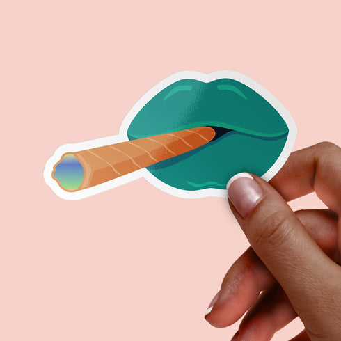 Smoking Blunt Premium Vinyl Sticker, Stoner Stickers, Glossy Laptop Decal