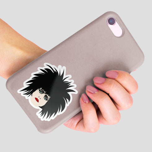 1980s Goth Punk Premium Vinyl Sticker, Siouxsie Sioux, Glossy Laptop Decal