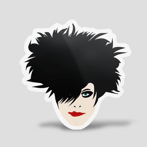 1980s Goth Premium Vinyl Sticker, Robert Smith, Glossy Laptop Decal