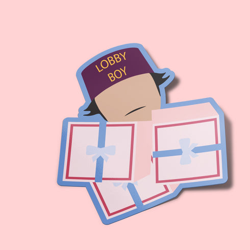 Lobby Boy Premium Vinyl Sticker, The Grand Budapest Hotel Wes Anderson-Inspired Laptop Decal