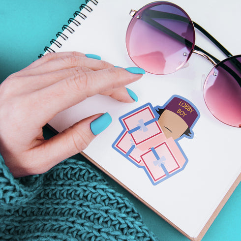 Lobby Boy Premium Vinyl Sticker, The Grand Budapest Hotel Wes Anderson-Inspired Laptop Decal