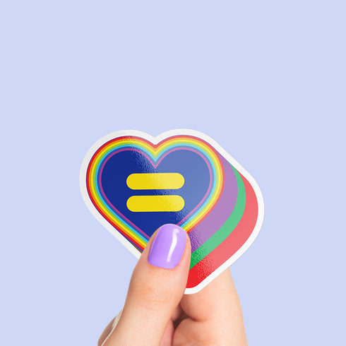 Equality Heart LBGT Premium Vinyl Sticker, Gay Pride, Die-Cut Laptop Decal