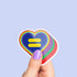 Equality Heart LBGT Premium Vinyl Sticker, Gay Pride, Die-Cut Laptop Decal