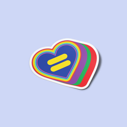 Equality Heart LBGT Premium Vinyl Sticker, Gay Pride, Die-Cut Laptop Decal