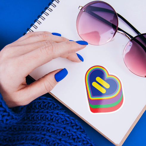 Equality Heart LBGT Premium Vinyl Sticker, Gay Pride, Die-Cut Laptop Decal