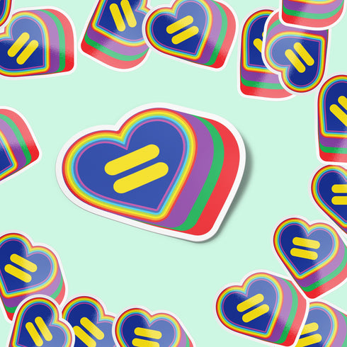 Equality Heart LBGT Premium Vinyl Sticker, Gay Pride, Die-Cut Laptop Decal