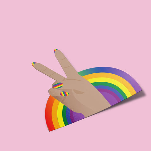 Peace Sign Rainbow LBGT Premium Vinyl Sticker, Gay Pride, Die-Cut Laptop Decal