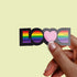 Rainbow LOVE LBGT Premium Vinyl Sticker, Gay Pride, Die-Cut Laptop Decal