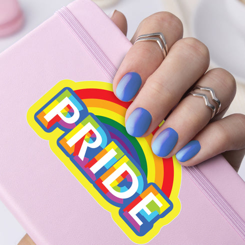 Rainbow PRIDE LBGT Premium Vinyl Sticker, Gay Pride, Die-Cut Laptop Decal
