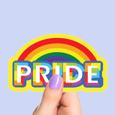 Rainbow PRIDE LBGT Premium Vinyl Sticker, Gay Pride, Die-Cut Laptop Decal