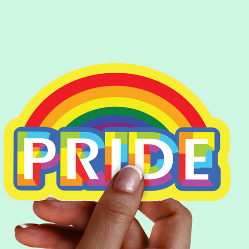 Rainbow PRIDE LBGT Premium Vinyl Sticker, Gay Pride, Die-Cut Laptop Decal