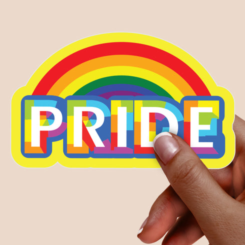 Rainbow PRIDE LBGT Premium Vinyl Sticker, Gay Pride, Die-Cut Laptop Decal
