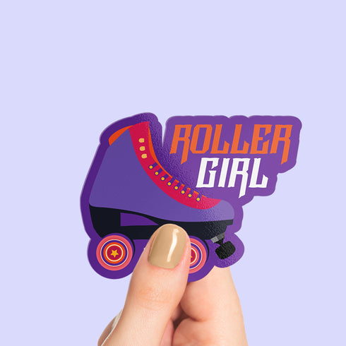 Roller Girl Premium Vinyl Sticker, Roller Skating Hydroflask Sticker, Laptop Decal