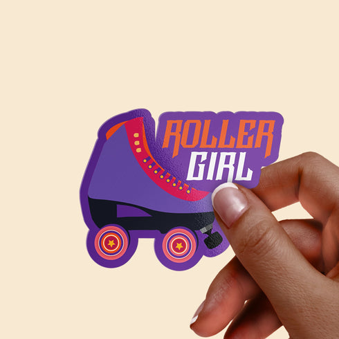 Roller Girl Premium Vinyl Sticker, Roller Skating Hydroflask Sticker, Laptop Decal