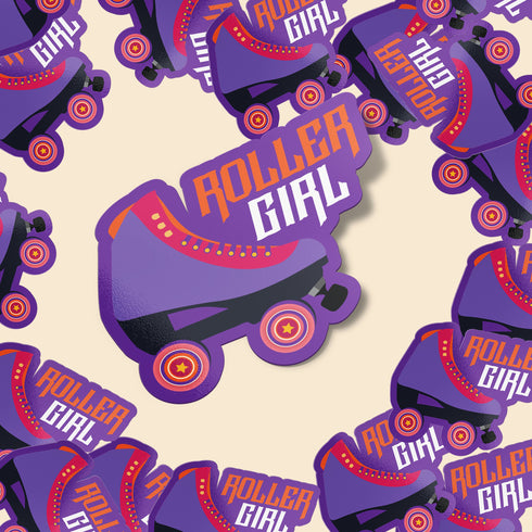 Roller Girl Premium Vinyl Sticker, Roller Skating Hydroflask Sticker, Laptop Decal