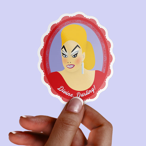 Divine Drag Queen Premium Vinyl Sticker, John Waters Cult Movie, Die-Cut Laptop Decal
