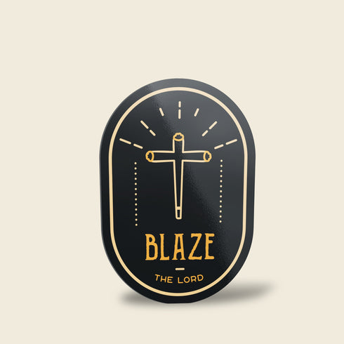 Cannabis "Blaze the Lord" Premium Vinyl Sticker, 420 Weed Hydroflask Labels, Laptop Decal, Stoner Gifts