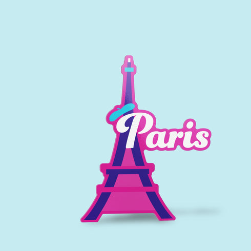 Paris Eiffel Tower Premium Vinyl Sticker, France Landmark Hydroflask Sticker, Die-Cut Laptop Decal