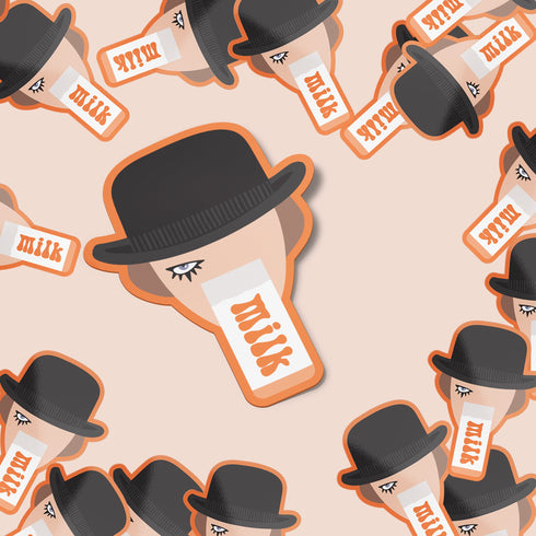 A Clockwork Orange Premium Vinyl Sticker, Stanley Kubrick Film Hydroflask Sticker, Die-Cut Laptop Decal